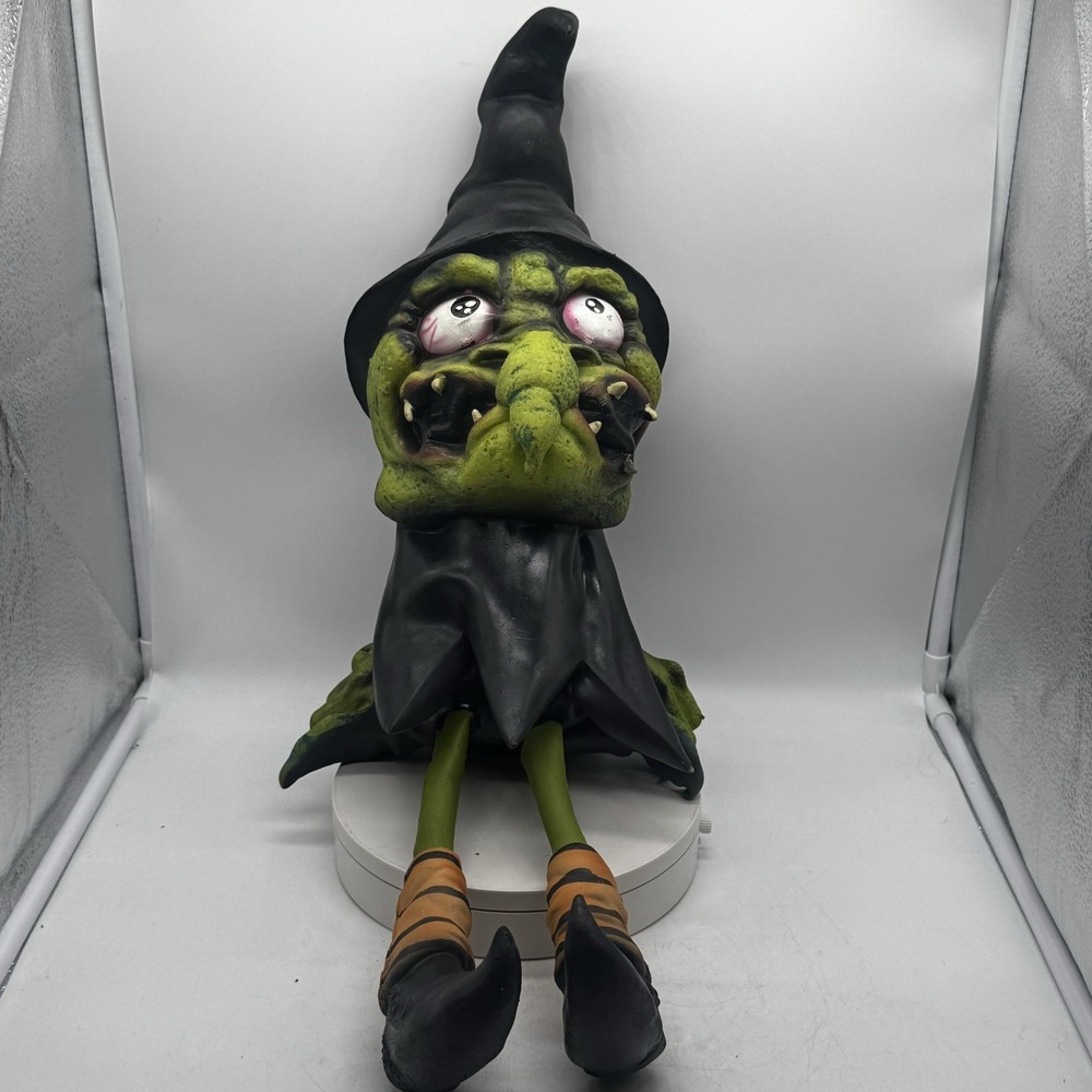 Halloween Rubber Hanging Witch 21" Decoration Paper Magic Group Decor Vtg